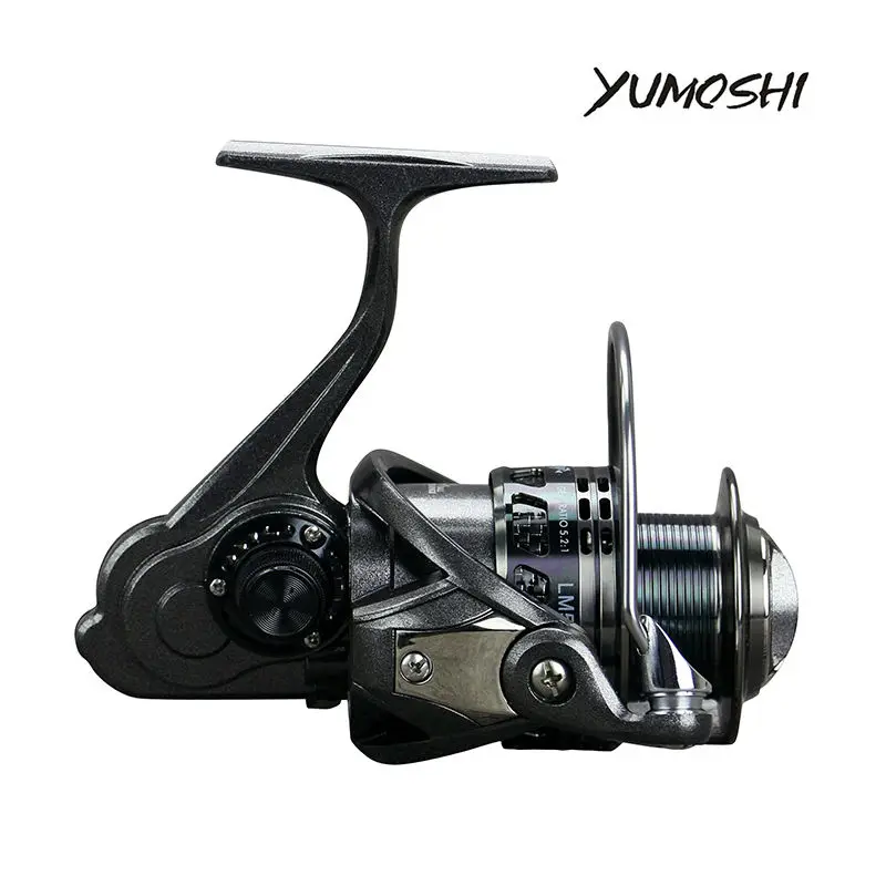 YUMOSHI High End Рыболовные катушки металлический Алюминий тело подшипник 14BB Катушки приманка катушка EVA ручка ЧПУ рокер LM2000-5000 линия колеса