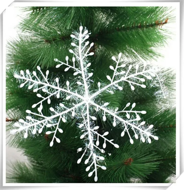 12 шт./упак. Рождественская елка белого цвета с принтом снежинок; подвески для отдыха и вечеринок праздничные украшения Декор навалом в рождественском стиле с зимним принтом украшения C065