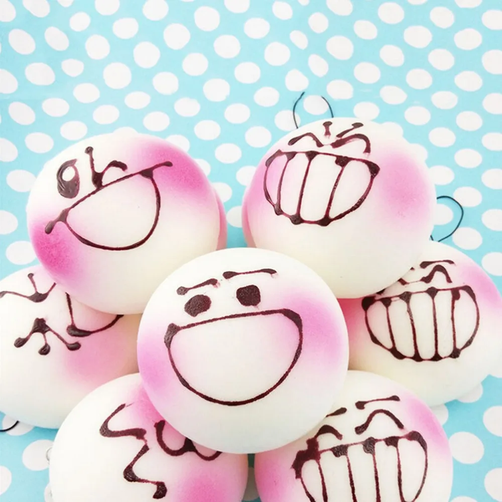 النفث 1 قطع 10 سنتيمتر/7 سنتيمتر/4 سنتيمتر جامبو DIY التعبير اسفنجي لينة الأبيض الجسم الوردي الوجه الخبز المعطرة الهاتف سحر كعكة الأشرطة