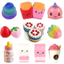 Антистрессовый милый мягкий Шарм медленно поднимающийся Единорог склеивает Galaxy Panda Peach Squishi Banana Poo Tooth Cake Cream PU Toy Kawaii