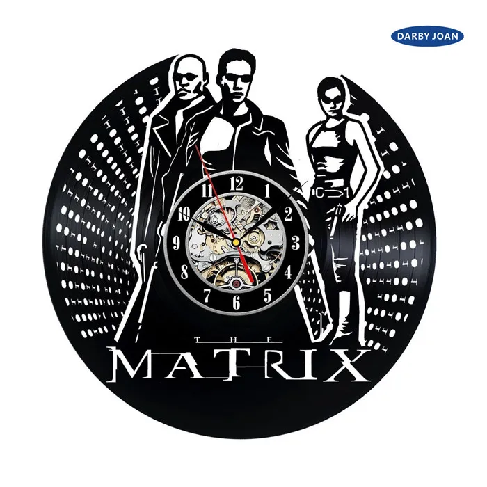 Matrix Movie Characters Виниловая пластинка дизайн настенные часы-эксклюзивные настенные часы из виниловой пластинки(Размер: 12 дюймов, часы: Черный - Цвет: 1