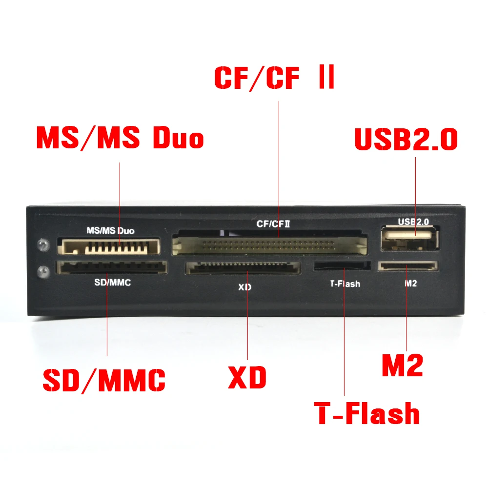 Kebidumei портативный все в 1 внутренний кард-ридер USB 2,0 3," Floopy Bay Передняя панель кард-ридер USB флэш-карта памяти ридер