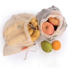 10 шт./компл. s m l Разлагаемый органический сетчатый мешок из хлопка многоразовый мешок фруктовый Овощной сетчатый мешок уменьшить углеродный отпечаток
