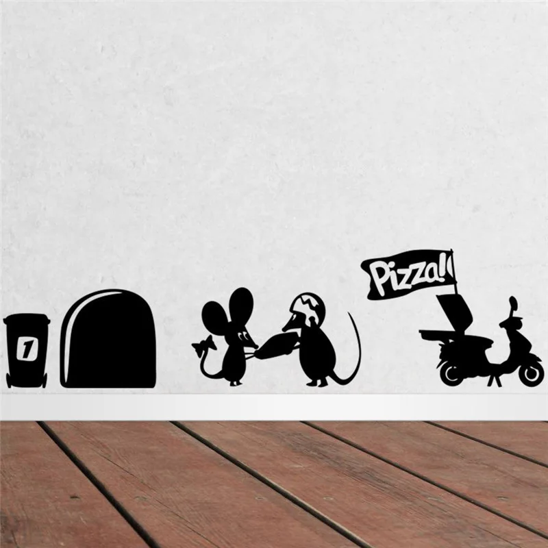 Funny Mouse Hole Wall Sticker For Kids Room Wall decals vinyl Mural Art