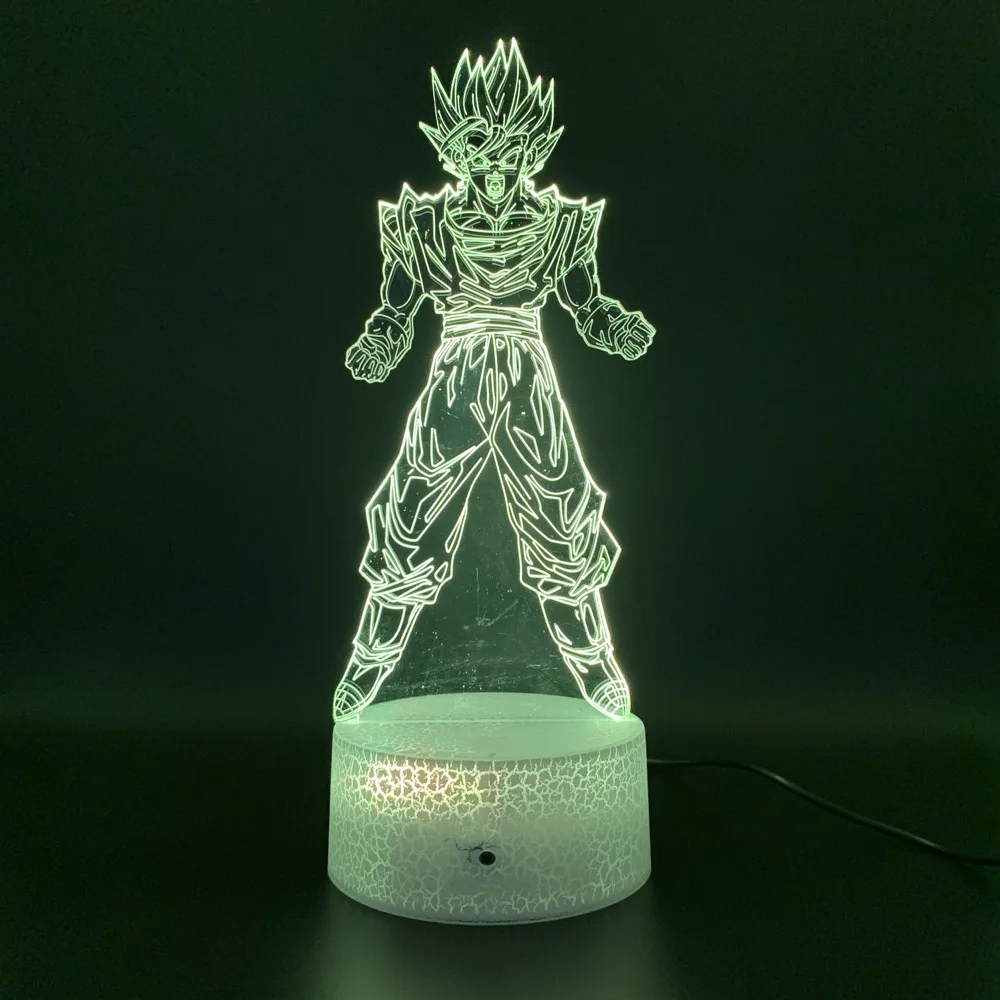 Декоративные изделия Dragon Ball Z Goku фигурки СВЕТОДИОДНЫЙ Ночник подарок на день рождения для детской спальни Декор ночник Вегета Usb 3d лампа