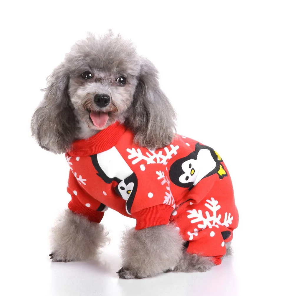 2017 Pet Dog Christmas Clothes Dog Pajamas Santa Claus Four legged