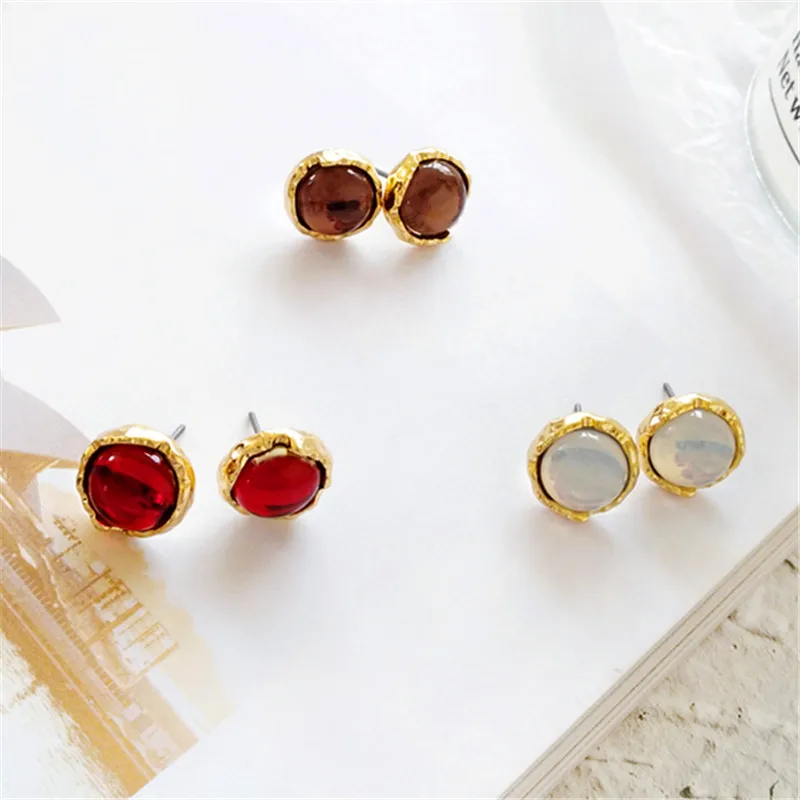 

Elegant girl based mini round earrings earrings small pure and fresh fruit green female students