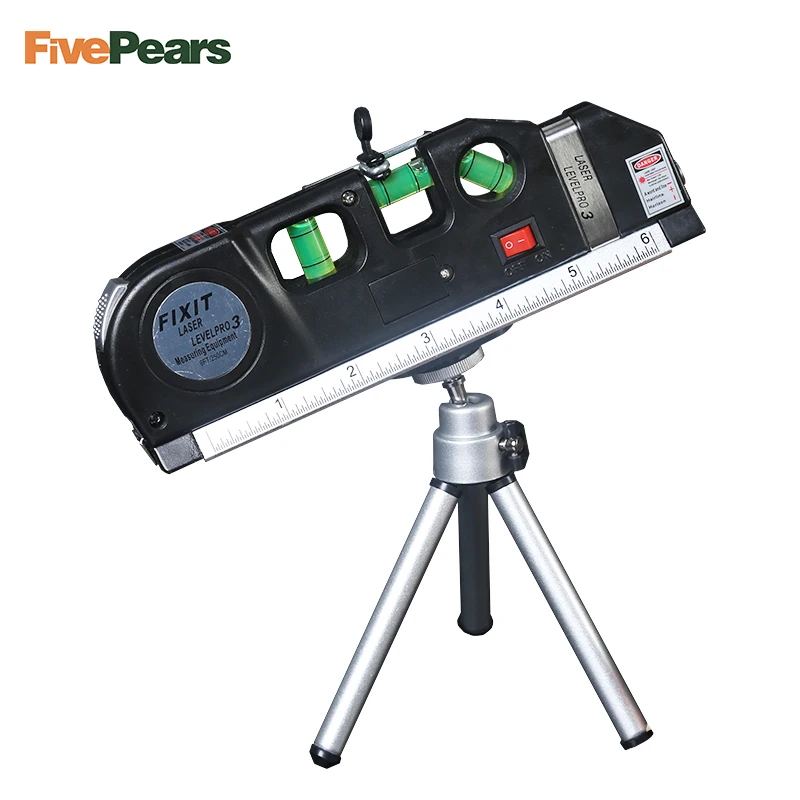 

Laser Level Horizon Vertical Measure 8FT Aligner Standard and Metric Ruler Multipurpose Measure Level Laser Black with gift