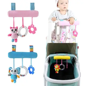 

Baby Kids Rattle Toys Pink And Blue Baby Stroller Cartoon Animal Pendant Bell Hanging Rattle Crib Cradle Ornament Gifts