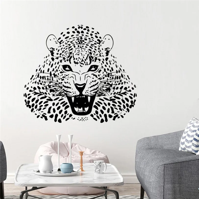 Cartoon Animal Wall Stickers Leopard Removable Decals Vinyl Art