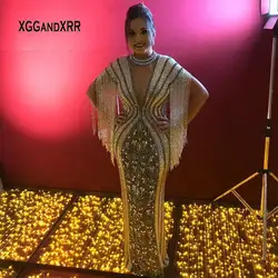 Роскошное платье с кисточками для матери невесты 2019 длинное платье vestidos de novia с кристаллами и бисером, с открытой спиной, Серебряное платье