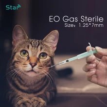 Fdx-b LF 1,25*7 мм маленький RFID шприц Pet ID транспондер чип для животных 134,2 кГц инъекционный микрочип для животных шприц для собак домашних животных