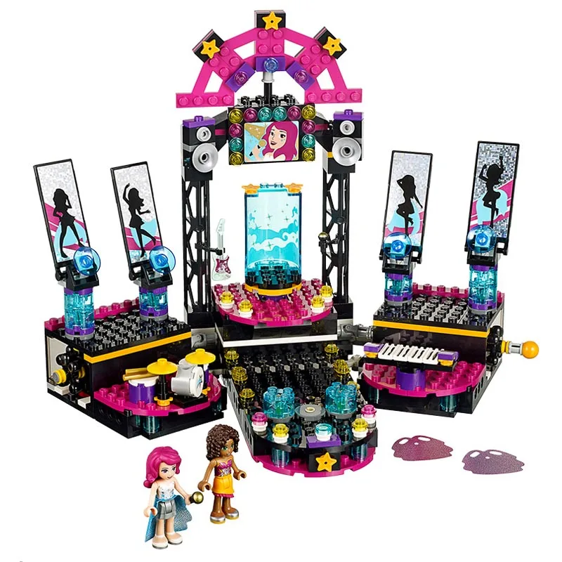 

Bela 10406 Friends Pop Star Show Stage Building Kit Figures Building Blocks Model Figures Toy 41105 Compatible with Legoings
