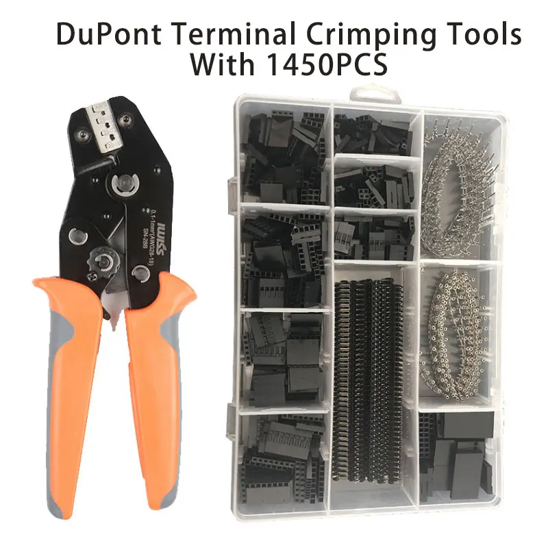 

SN-28B 1450PCS terminals clamp kit dupont crimping tools Ratchet TAB Terminal crimper pliers Insulated Pin crimping tool
