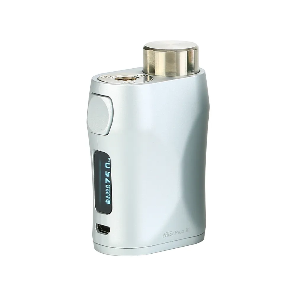 Eleaf iStick Pico X 75 Вт Макс выход TC коробка мод с 0,69 дюймовый экран и Мощность Рекомендуемая система без батареи Vape - Цвет: Серебристый