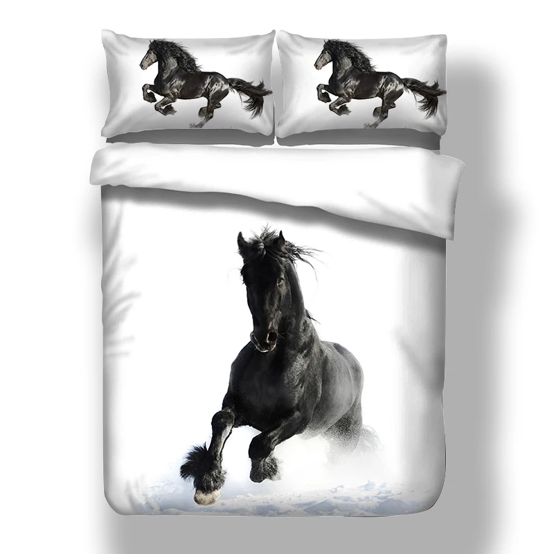 Black Horse bed linen set quilts and bedding sets Twin Full Queen King