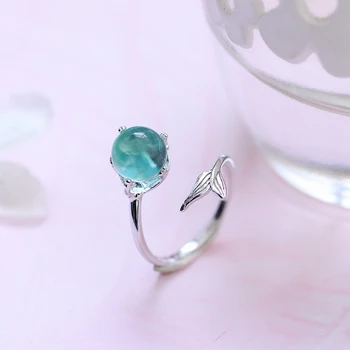 

Personality 925 Sterling Silver Mermaid Tail Rings For Women Fashion Retro Antique Rings Bridal Wedding Jewelry Anillos