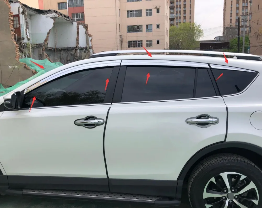 ABS Chrome plastic Window Visor Vent Shades Sun Rain Guard car