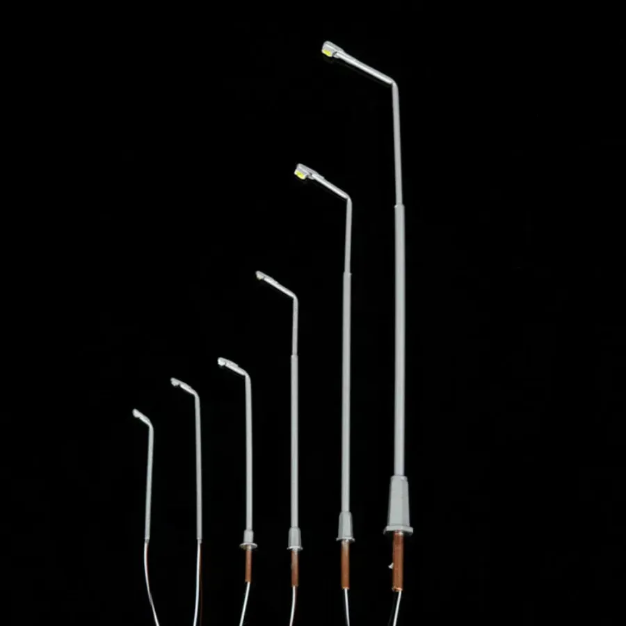 100pcs Model Train Railway Lamps 1/500 Scale 3cm High Miniature Led 3V Street Copper Light For Architectural Layout