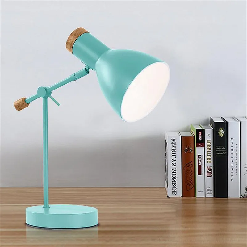 

Nordic Modern Eye-protected Aluminum Wood Flexible Led E14 Table Lamp for Study Living Room Bedroom Office Deco 1605