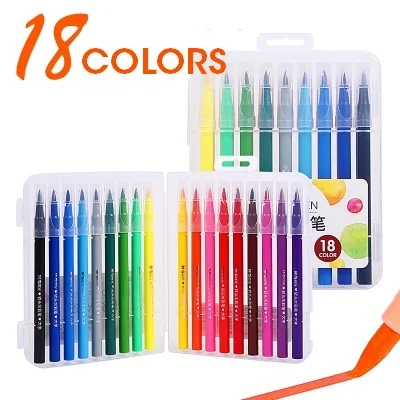 M& G 48 цветов Акварельная кисть, художественные маркеры для рисования, принадлежности для рисования водного цвета, набор для рисования, Канцелярский набор для рисования - Цвет: 18 Colors