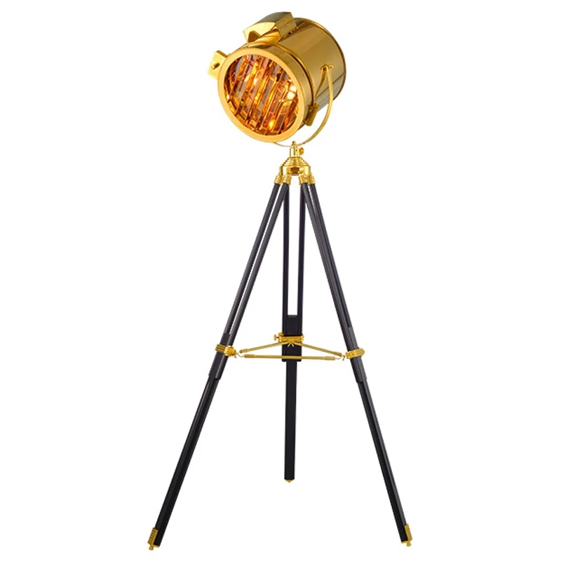 Perfect BDBQBL Nordic American Creative Studio Retro Industrial Bar Floor Lights E27 Tripod Searchlight Additional Net LED Floor Lamp 10
