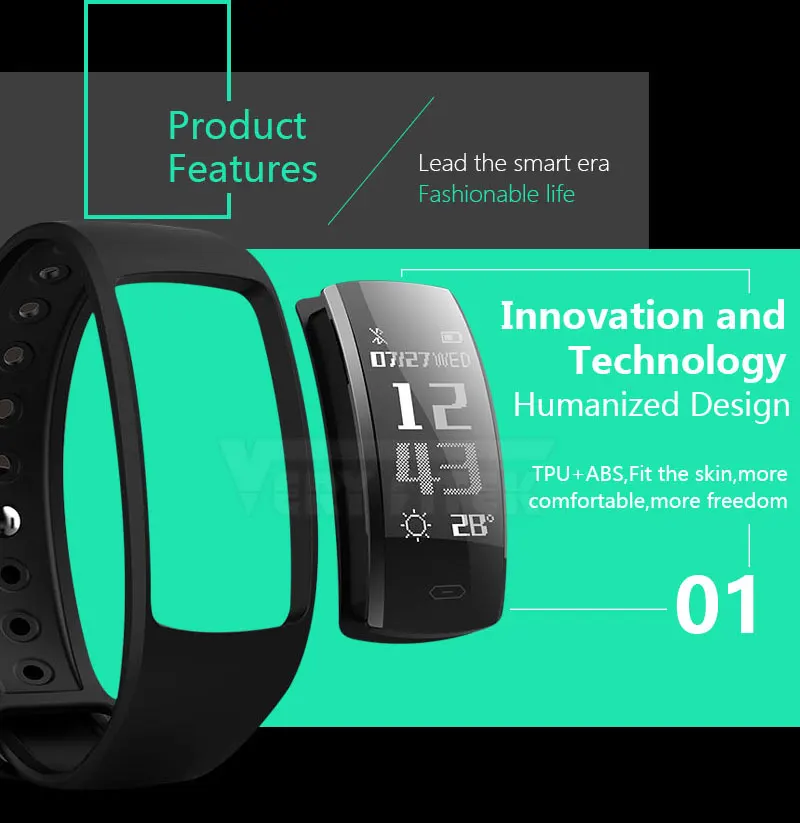 VERYFiTEK V12 Fitness Bracelet IP67 Life Waterproof Smartband Heart Rate Blood Pressure Oxygen Monitor Smart Wristband Tracker (6)