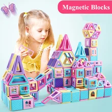 62-258 шт Магнитный дизайнерский Строительный набор модель и строительные игрушки Магнитные строительные блоки Развивающие игрушки для детей подарок