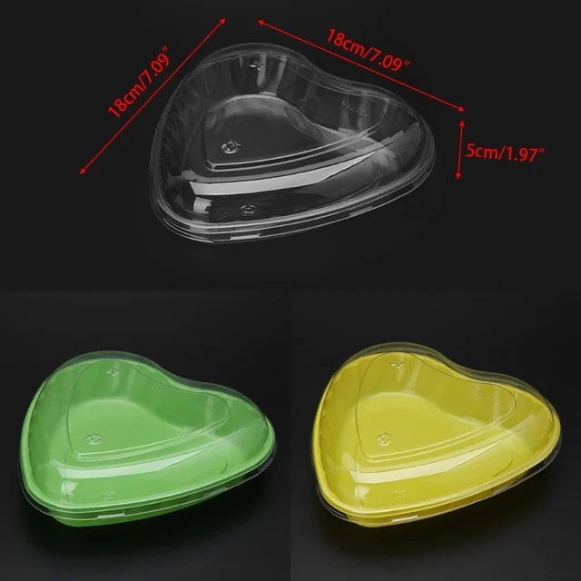 Disposable Plastic Heart Shape Strawberry Chocolate Food Container Box
