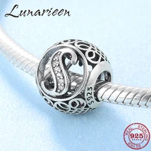 Новинка 925 стерлингового серебра Мода «сделай сам» прозрачный Циркон буквы S бусины подходят оригинальные Pandora Подвески Изготовление браслетов