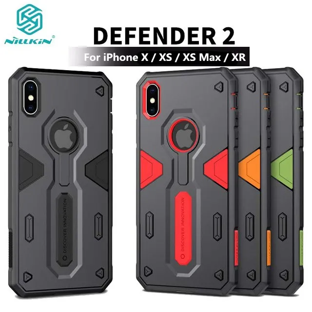 

Shockproof Armour Hard Case for APPLE iPhone X XS Max Original NILLKIN Defender II Back Cover Case For iPhone XR
