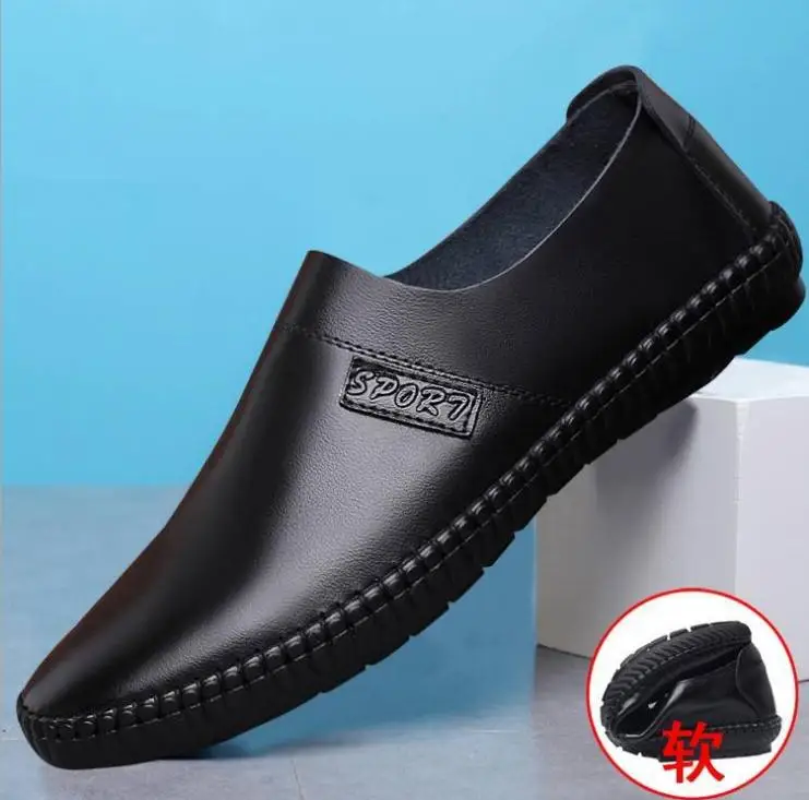 Мужские повседневные теннисные кроссовки черные кожаные sapatos homens zapatos para air mocassim