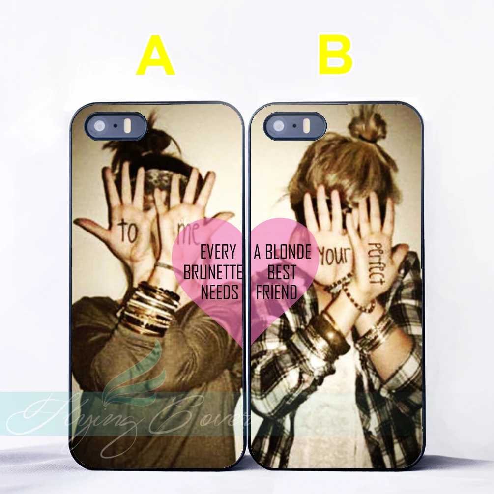 Capa Blonde Best Friend BFF Couple Cases for iPhone X 8 8Plus