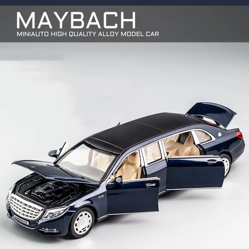 1/32 Maybach литая под давлением Металлическая Модель сплав Высокая симуляция автомобиля 6 дверей открывающийся подарок на день рождения инерционные игрушки для детей hotwheeling - Цвет: Maybach Blue no box