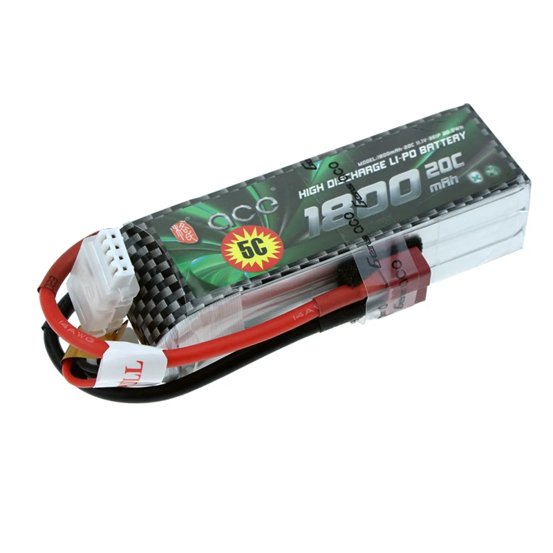 Gens ACE 2S Lipo 3S Аккумулятор 7,4 V 11,1 V 800mAh 1300mAh 1800mAh 2200mAh 3300mAh 4000mAh 5300mAh с разъемом T/XT60 - Цвет: 3S 1800MAH 20C