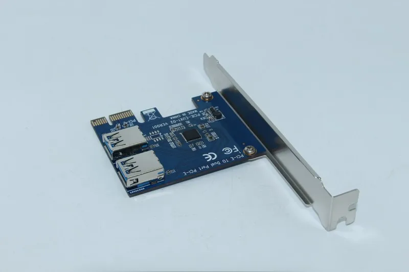 Переходная карта PCIe от 1 до 2 PCI E 1X к 16X слот с USB 3 0 кабель питания шахтерский