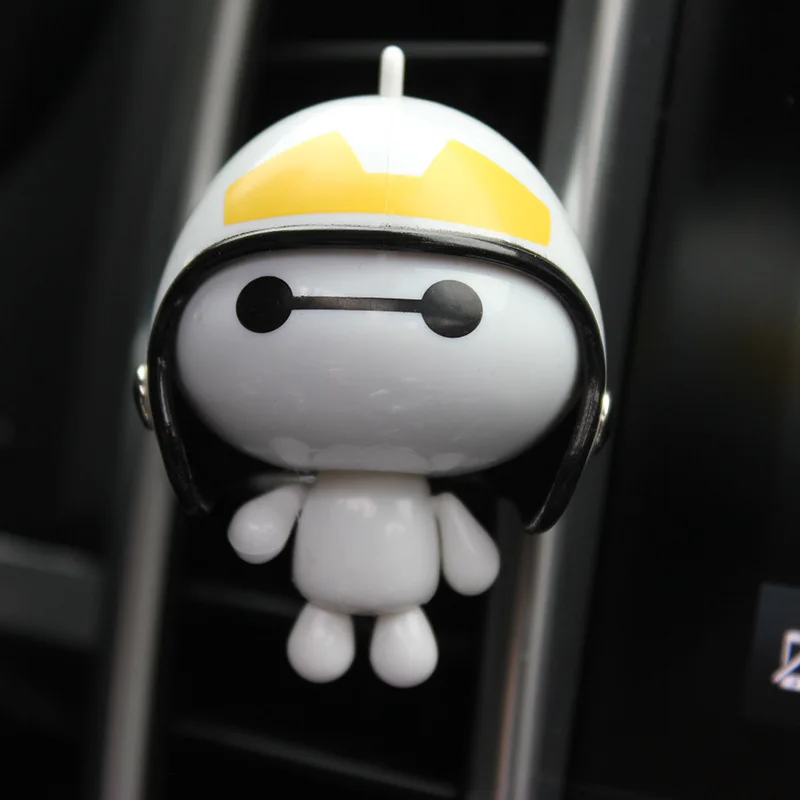 Helmet Baymax Car Vents Perfume Clip Air Freshener Automobile Interior Fragrance Decoration Ornaments Car Styling Accessories - Название цвета: Gray Yellow