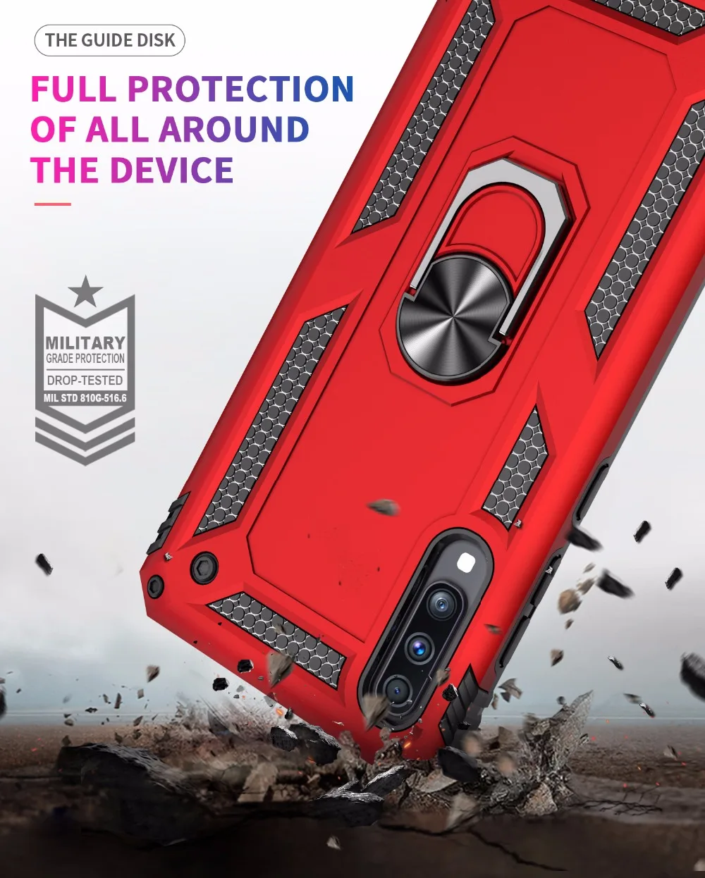 For Samsung Galaxy A50 case Holder StandArmor Hybrid Magnetic Bracket Finger Ring Cover For Samsung A10 A20 A30 A40 A50 A70 Case (13)