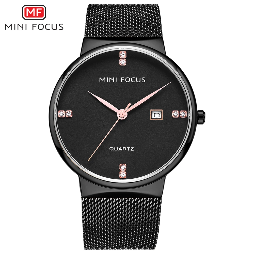 

MINI FOCUS Men's Simple Business Quartz Watches Stainless Steel Mesh Strap Waterproof Wristwatch Man Relogios Clock