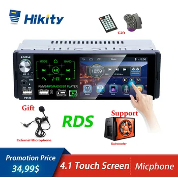 

Hikity Autoradio RDS Car Radio Bluetooth 1 din Radio Car 4.1 Inch Touch Screen Multimedia MP5 Player Support Micphone and Camera