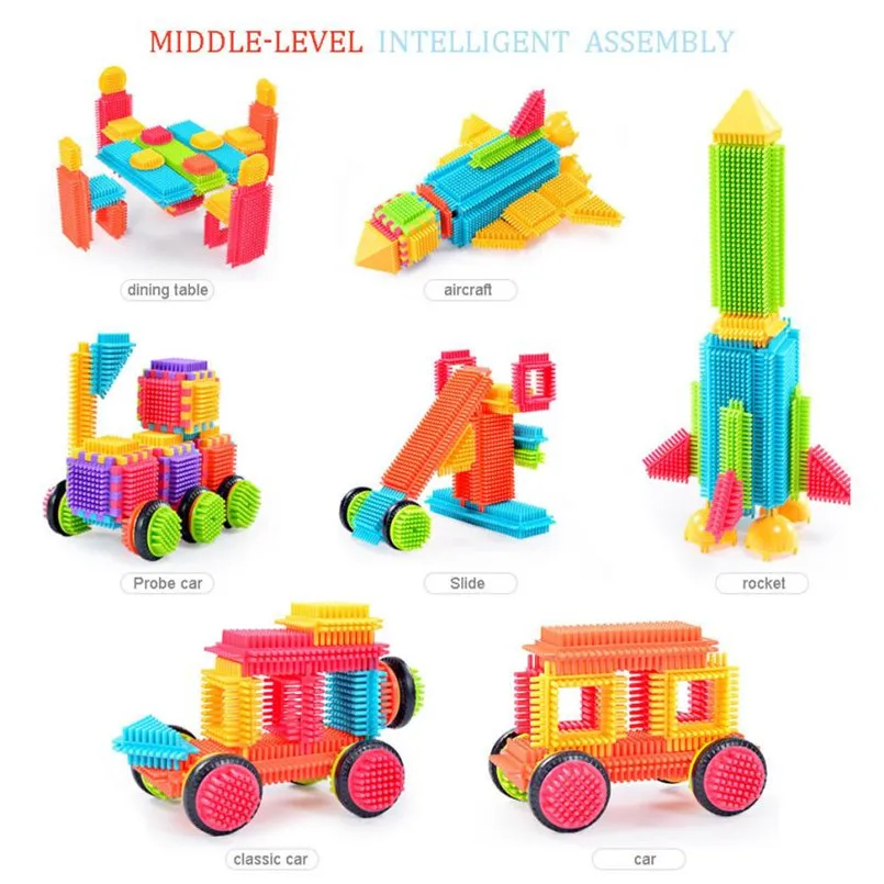 150 шт в форме щетины 3D Строительные блоки плитка строительные игровые доски игрушки 27
