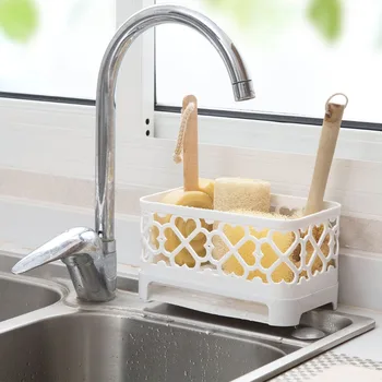

Kitchen Sponge Holder Drying Basket Storage Rack Shelf Soap Draining Storage Basket Towl Dish Cloth Brush Holder Sink Organizer