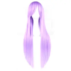 Soowee 24 Цвета 32 дюймов длинные прямые Для женщин парик жаропрочных фиолетовый серый Косплэй парики синтетические парики