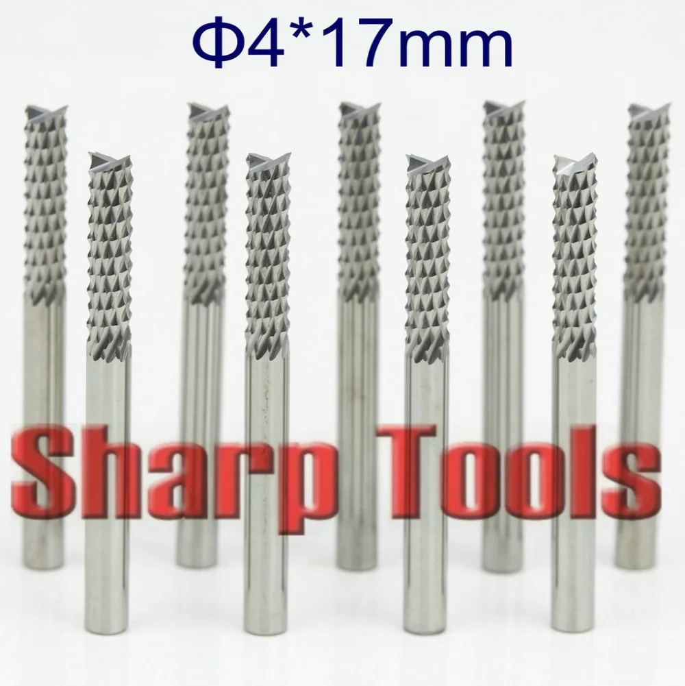 

4*17MM Corn Teeth Tungsten Carbide CNC Tool PCB Milling Bits, Printed Circuit Board CNC Bits PCB Cutter on Hard Wood Glass Fiber