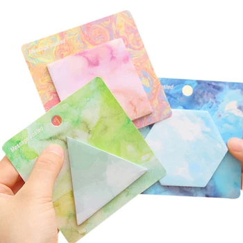 

30packs /lot Cute tone Texture Geometric Shapes Sticky Memo Pad N Times Sticky Notes Self-Adhesive School Stationery Wholesale