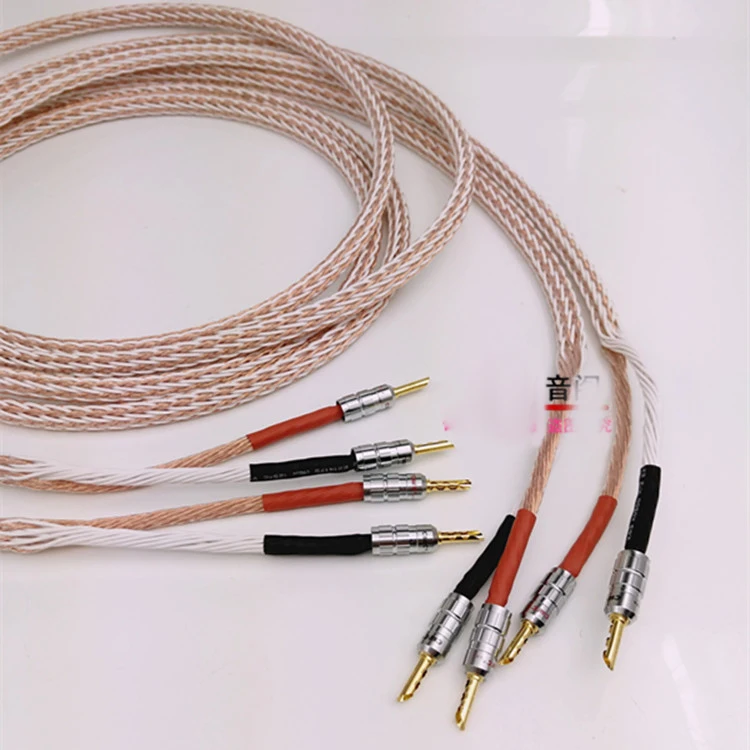 Пара 12TC Hi Fi кабель для колонок высокое качество чистый OCC провод с разъемом типа