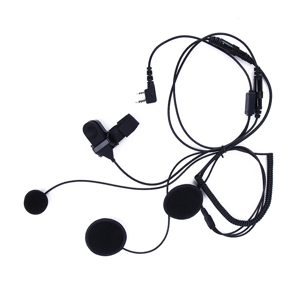 Baofeng 2Pin PTT Motorcycle Helmet Headset for two way radio for kenwood CB Ham Radio Baofeng Quansheng Walkie Talkie Earphone