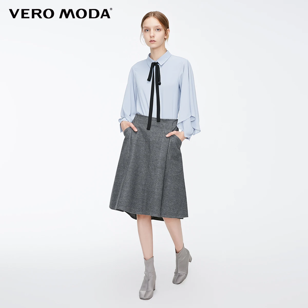 Vero Moda Новая женская OL Стиль нерегулярный пошив боковой карман средняя посадка юбка | 31841G512