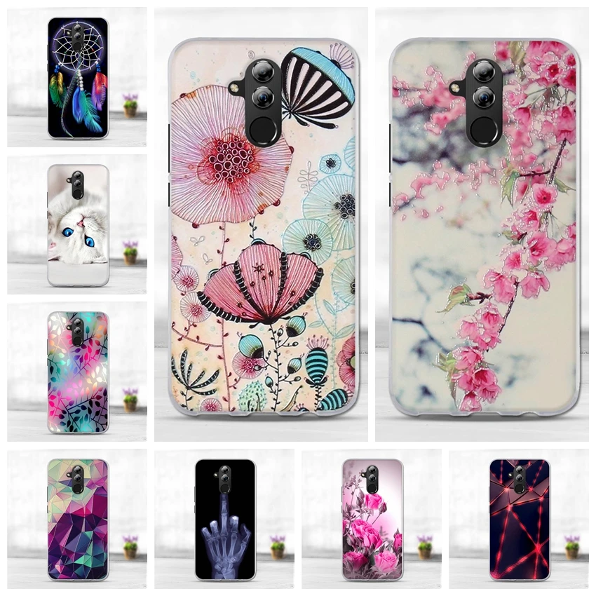 

Silicone Case For Huawei Mate 20 Lite Case Back Shell for Huawei Maimang 7 Case 6.3 inch Cute Cartoon Cat Soft TPU Cover