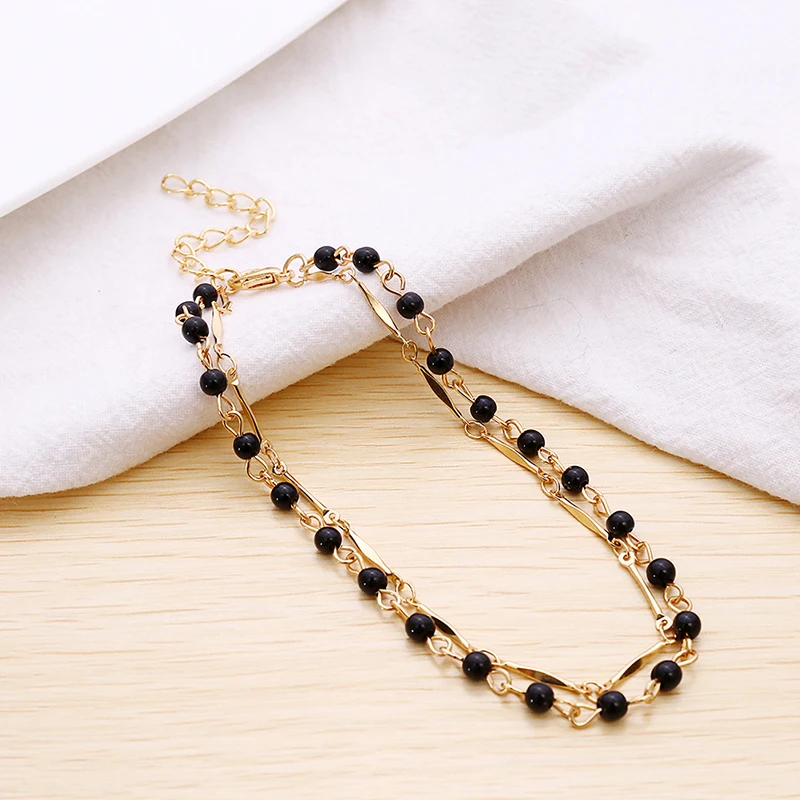 Double Layer Pendant Anklet Geometric Bracelet Charm Anklets Jewelry Summer Party Gift For Woman New